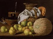 Melendez, Luis Eugenio Stell Life with Melon and Pears (mk08) Spain oil painting reproduction